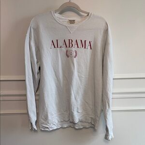 White Alabama Crewneck Sweatshirt with Red Logo